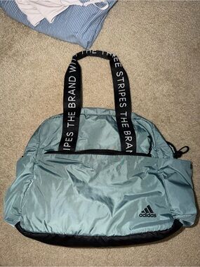 adidas Mint Teal Sport Tote with Black Logo Straps